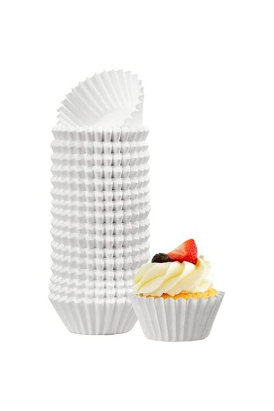 Generic بطانات كب كيك صغيرة بيضاء من ميلالا، 1000 قطعة، بطانات مافن صغيرة للا...