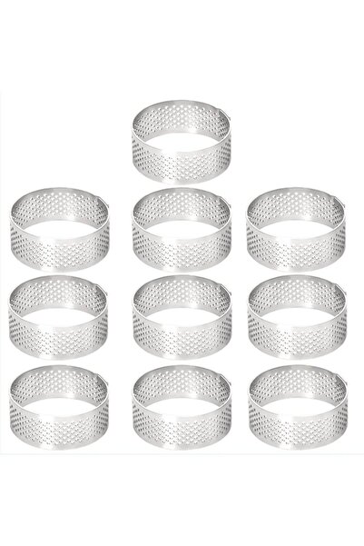 Generic حلقات تارت من الفولاذ المقاوم للصدأ من أرينغفيس، 10 قطع، مقاس 1.98 بو...