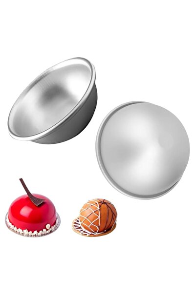 Generic طقم قوالب كيك من دووماما، قطعتين، ألومنيوم، قبة 4 بوصات، قالب كرة قدم...