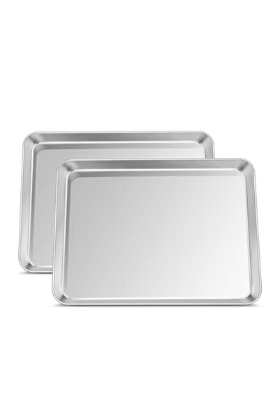 Generic مجموعة صواني فرن من الفولاذ المقاوم للصدأ من Joyfair، صواني خبز مسطحة...