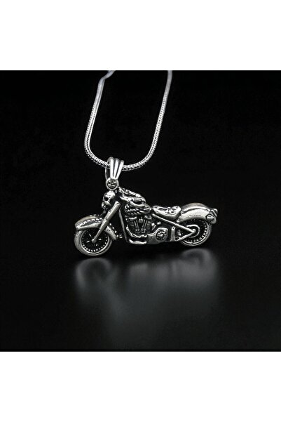 Harley Motor Figürlü Gümüş Kolye