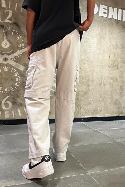 Denim Republic Men's Gray Baggy Cargo Pants Gabardine