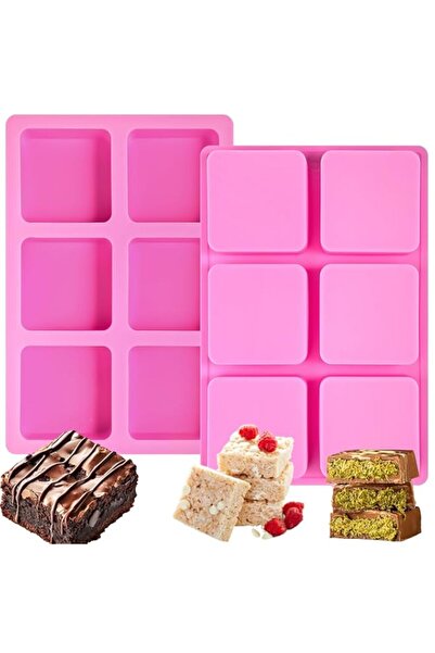 Generic قالب براوني من السيليكون من ويب باك، عبوتان، قالب بار مربع، قالب سمور...