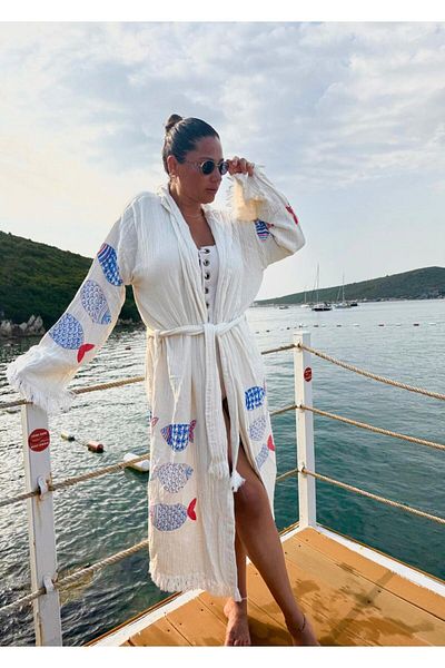 Bambu Muslin Cotton Bathrobe Bath,Beach,Pool Summer,Winter Hooded Bathrobe Unisex-Water Absorbent Quickly Dry Design