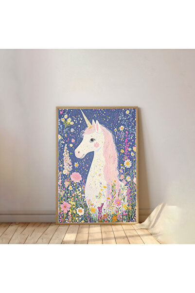 Dekorsiahome Tek Parça Ahşap Çerçeveli Çocuk Odası Tablosu TK1106