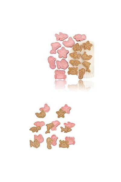 Generic مجموعة قوالب بسكويت كرتونية مرحة من سويت سيفين، 8 قطع - أشكال ثلاثية ...