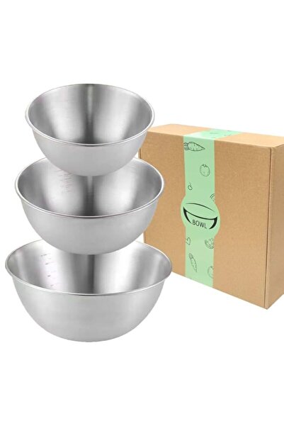 Generic مجموعة وي سيكريت من 3 أوعية خلط من الفولاذ المقاوم للصدأ، وعاء مطبخ م...