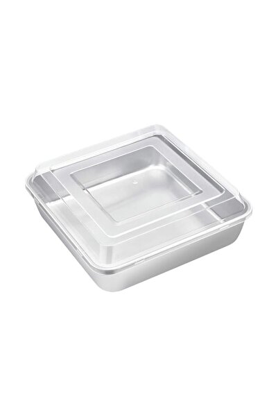 Generic صينية خبز مربعة من إي فار مقاس 8 × 8 بوصة مع غطاء، صينية كيك براوني م...