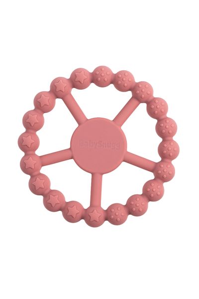 BabySnugg Silicone Teething Toy, Pink Ring