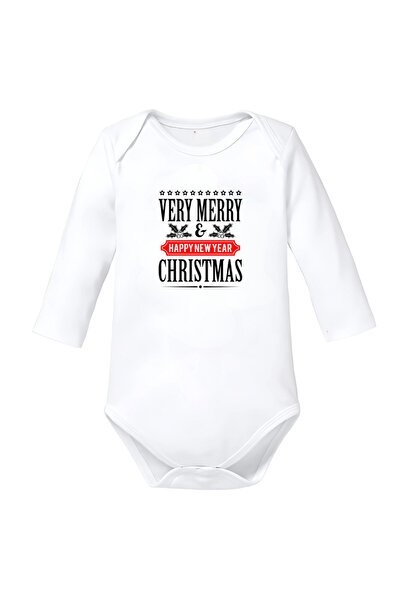 OEM Body copil alb bumbac Merry Christmas Crăciun mărimea 74