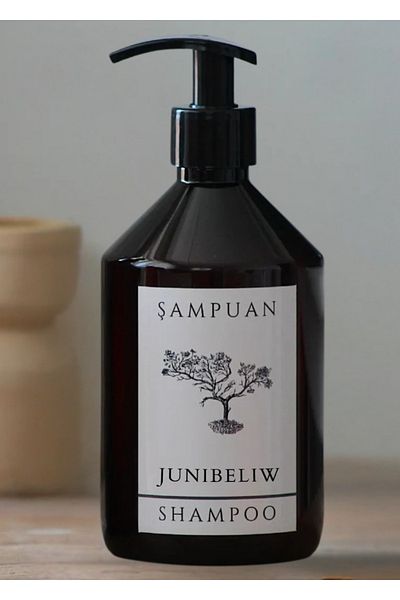 junibeliw Amber Glass-Looking Plastic Organizer Soap Dispenser Bathroom Shampoo Bottle with Pump Lid 500ml