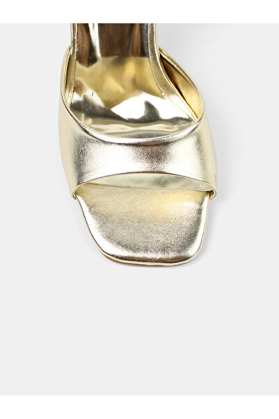 MAGGIO Kadın Altın Metalik Tek Bant Topuklu Ayakkabı