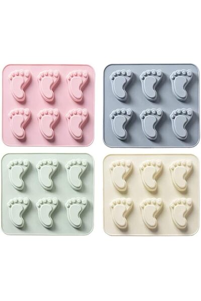 Generic ELECDON Silicone Mold 3D Baby Foot Print Baby Shower Cake Topper Feet...