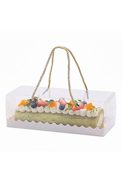 Generic علبة كيك رول سويسري شفاف من YankMooM، 10 قطع، 27.5 × 11 × 9.5 سم، علب...