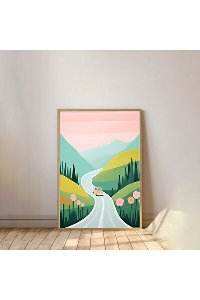 Dekorsiahome Pictură pentru cameră pentru copii cu rama din lemn dintr-o buca...