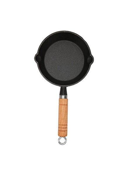 Generic مقلاة سوراندي ستيل صغيرة للبيض والأومليت، مقلاة من الحديد الزهر مع فو...