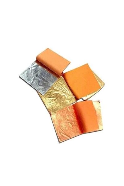 Generic شركة جولد ليف، 300 ورقة، رقائق التذهيب النحاسية الفضية للتذهيب، فنون ...