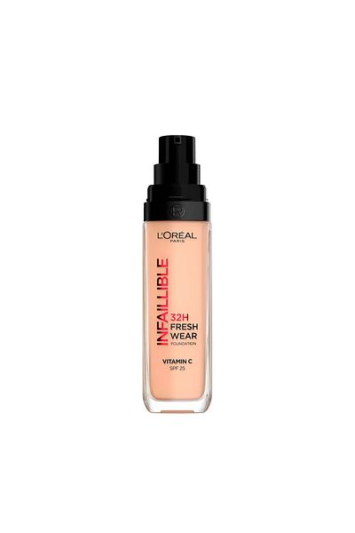 L'Oreal Paris Fond de ten cu acoperire mare si protectie solara, INFAILLIBLE SPF25, 110 rose vanilla, 30 ml