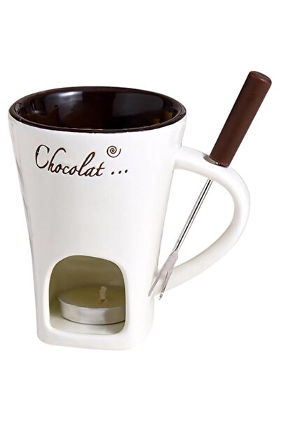 Generic مجموعة أكواب فوندو الشوكولاتة من تزوييق، كوب سيراميك قابل للذوبان مع ...