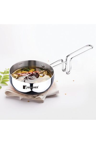 Generic Bergner TriPro TriPly 12 cm Tadka Pan, 0.5 L Capacity, For Spice Temp...