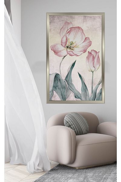 Özel Duvarlar Watercolor Style Colorful Flowers Self-Adhesive Wall Foil Suitable for Wall Streamer