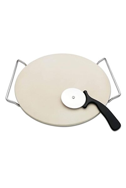 Generic حجر بيتزا سولفار مع رف تقديم وقاطع عجلة فاخر، مجموعة خبز للفرن والاست...