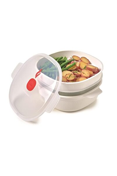 Generic Snips White Steamer for Microwave with 2 Trays | 4 LT | Tempozero Lin...