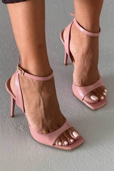AYAKKABI PRENSİ Zach Ankle Strap Dried Rose Patent Leather