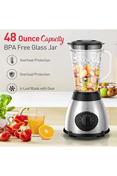 Türkiye Countertop Blender, 1000W Professional Kitchen Blender for Shakes and Smoothies High Speed Ice Blend