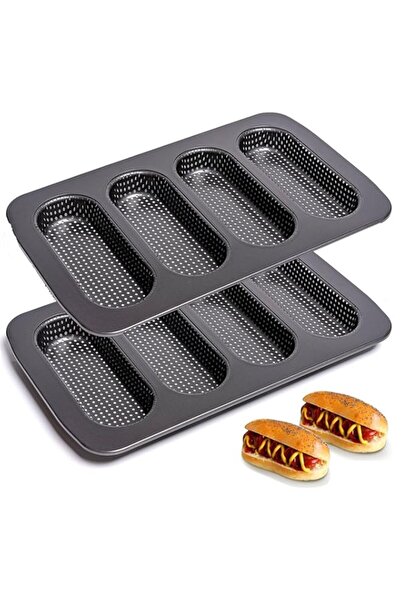 Generic مجموعة قوالب خبز هوت دوغ من Yomvzake مكونة من قطعتين، مصنوعة من الفول...