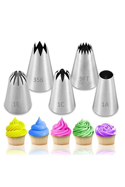 Generic مجموعة أنابيب كبيرة مكونة من 5 قطع، مجموعة تزيين من الفولاذ المقاوم ل...