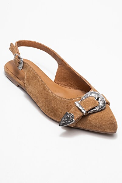 LuviShoes Dorothy Earth Suede Genuine Leather Buckle Pointed Toe Women's Sandals