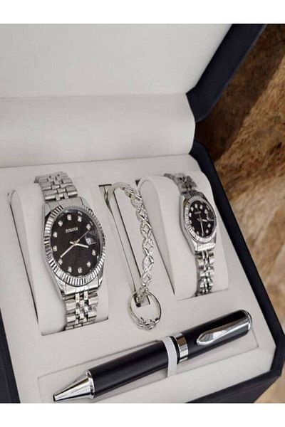 Generic Men's set, waterproof watch, cufflinks, pen, rosary, and luxury box