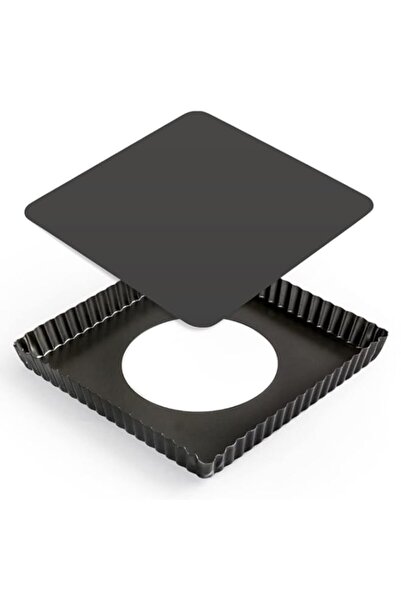 Generic صينية فطيرة مربعة غير لاصقة مع قاعدة قابلة للإزالة، قالب صينية غير لا...