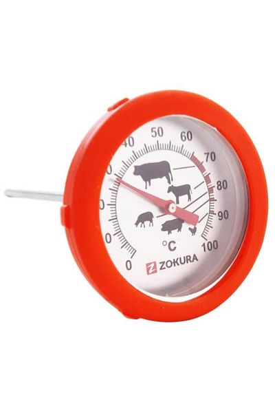 Zokura Termometru pentru carne Z1184, 0 / 100°C (Rosu/Inox)