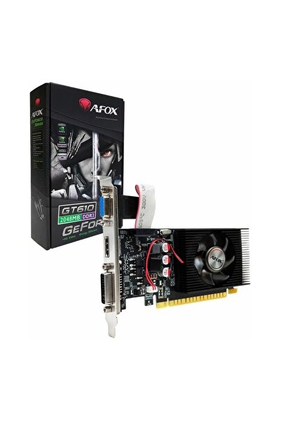 Afox GeForce GT 610 2GB DDR3 64Bit DVI/VGA/HDMI Ekran Kartı