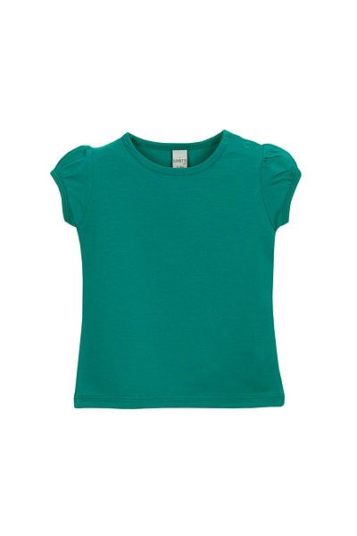 LOVETTI Dark Green Basic Baby Girl Snap-On Zero Collar Watermelon Sleeve T-Shirt