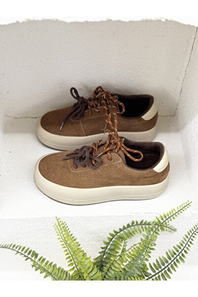 Guja 26K372 Double Lace Khaki Leather Thick Sole Sneaker Sports Shoes