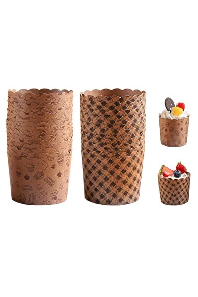 Generic 100 قطعة من أكواب الخبز الورقية للكعك، بطانات كب كيك متينة من ورق كرا...