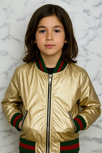 HÇ Hülya Çelik KİDSWEAR 2018 Men's Bomber Gold Raincoat
