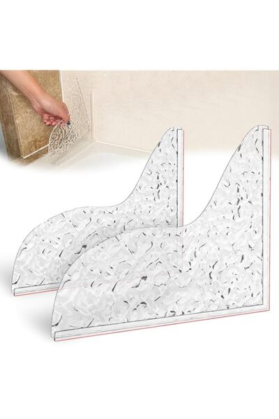 Generic واقي دش هونيترا مع لاصق، قطعتين من واقيات زوايا الدش المزخرفة المقاوم...