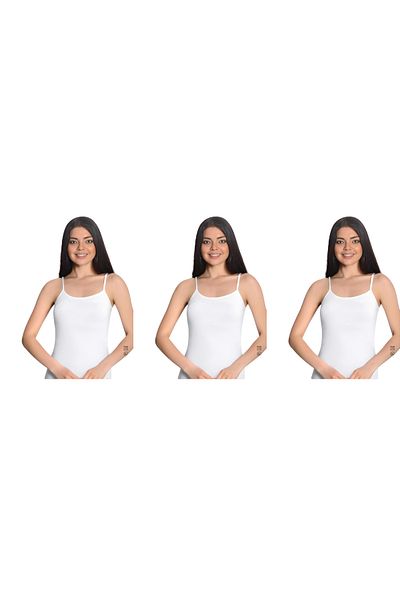 İki Yıldız Women's Bamboo Rope Strap Undershirt 3 Pack 1521