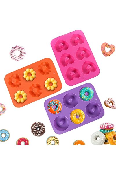 Generic مجموعة قوالب الدونات المصنوعة من السيليكون من TERRIFI، قوالب خبز غير ...
