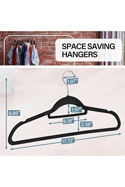 SHEWOW ON MART 24 PCs Premium Velvet Hangers Space Saving - 360° Swivel Hook Non-Slip & Durable Clothes Ha