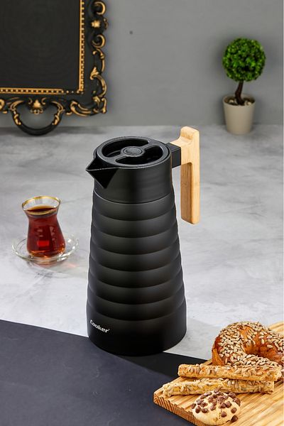 Cooker 2 Liter Stainless Thermos with Bamboo Handle – Double Layer Steel, Long-Term Heat Preservation