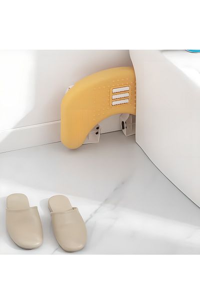 COOYA Anti-Slip Toilet Step Stool, Foldable Squat Stool for Kids, Suitable for Bathroom Bedroom (Yellow)