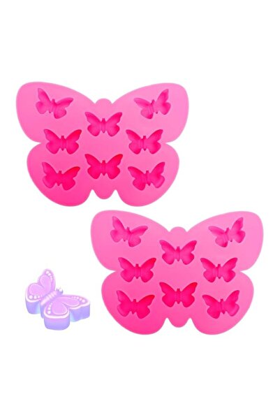 Generic قالب سيليكون على شكل فراشة من Fbrtsba مكون من قطعتين، صينية مكعبات ثل...