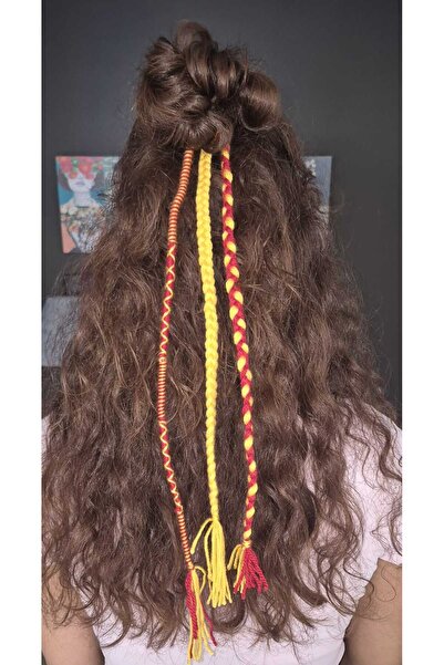 POEBGO FAMİLY'S Rasta Fan Braided Hair Rope with 3 Rubber Buckles