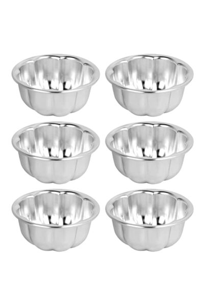 Generic قوالب تارت البيض من ويلان، 6 قطع، على شكل زهرة، صينية بودنغ غير لاصقة...