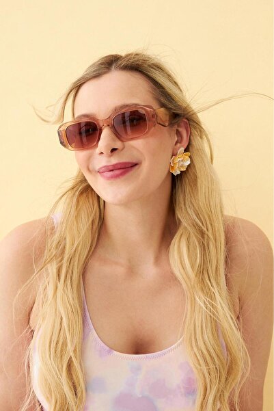 Akbeniz Women's Pink Colored Patterned Large Size One Piece Swimsuit